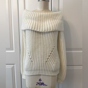 Forever 21 Off-Shoulder Sweater - Cream
